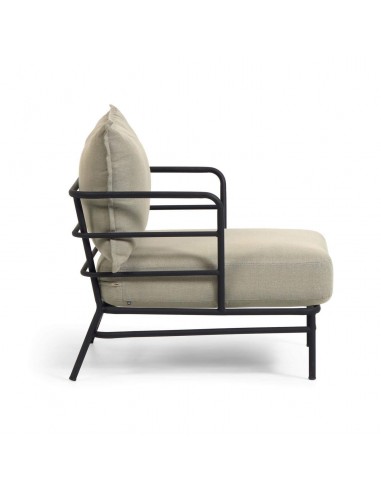 Sillón de exterior Mareluz de acero negro.