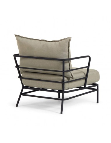 Sillón de exterior Mareluz de acero negro.