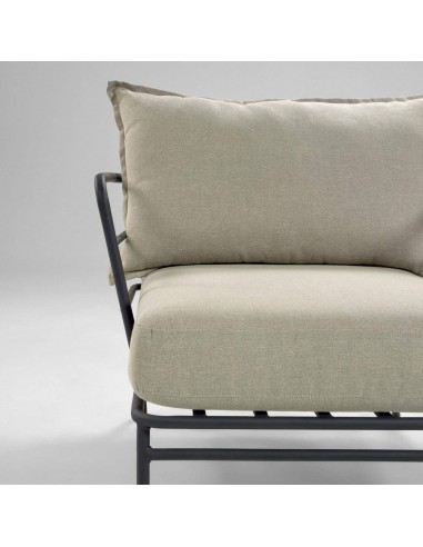 Sillón de exterior Mareluz de acero negro.