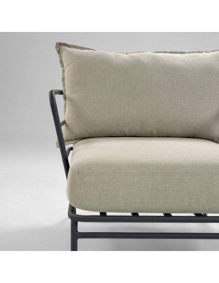 Sillón de exterior Mareluz de acero negro.