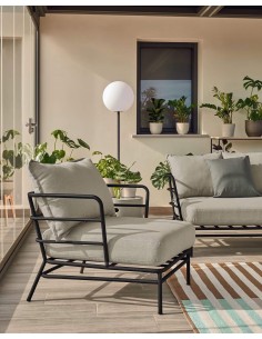 Sillón de exterior Mareluz de acero negro. 2