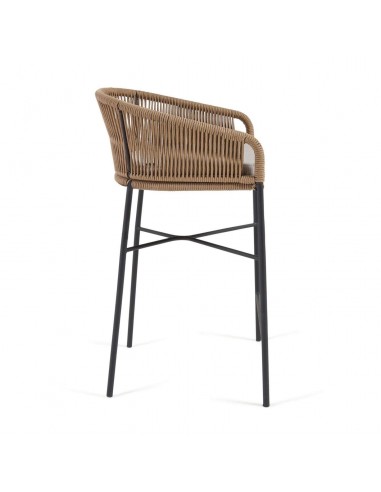 Taburete exterior Yanet, cuerda beige y acero...