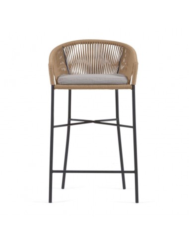 Taburete exterior Yanet, cuerda beige y acero...