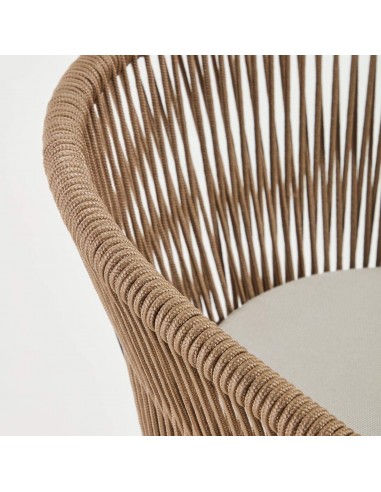 Taburete exterior Yanet, cuerda beige y acero...