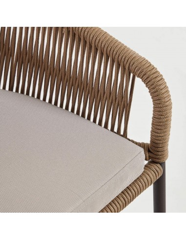 Taburete exterior Yanet, cuerda beige y acero...