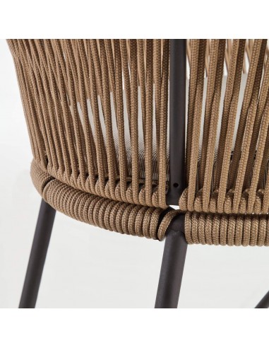 Taburete exterior Yanet, cuerda beige y acero...
