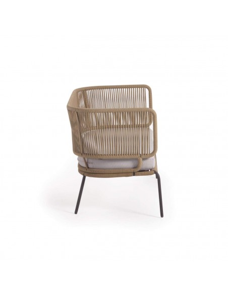 Sofá exterior Nadin 2 plazas, cuerda beige y acero galvanizado.