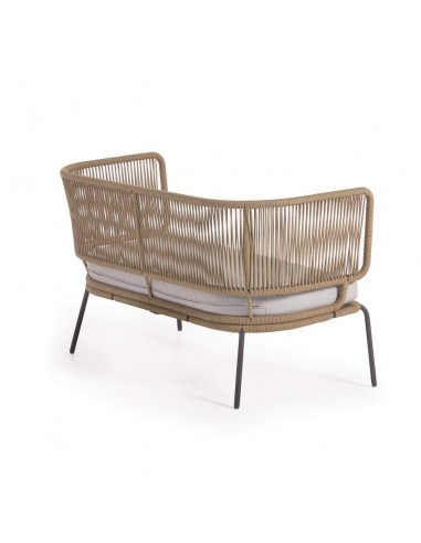 Sofá exterior Nadin 2 plazas, cuerda beige y...