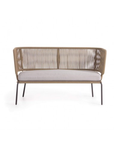 Sofá exterior Nadin 2 plazas, cuerda beige y...