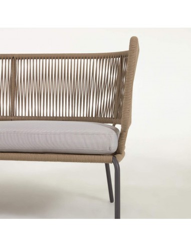 Sofá exterior Nadin 2 plazas, cuerda beige y...