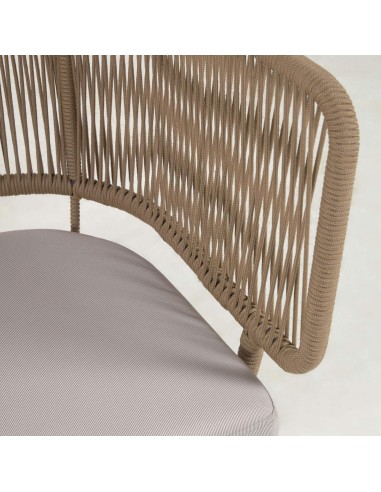 Sofá exterior Nadin de 2 lugares, corda bege e...