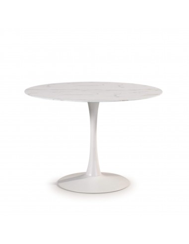 MESA REDONDA ADA 110, cristal simulando mármore...