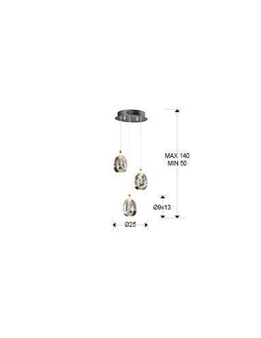 Cromo de 3LED TETO LÂMPADA Schuller SPRAY 25