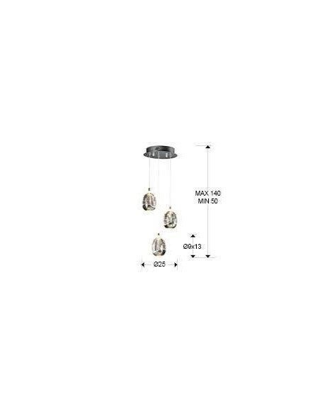 Cromo de 3LED TETO LÂMPADA Schuller SPRAY 25