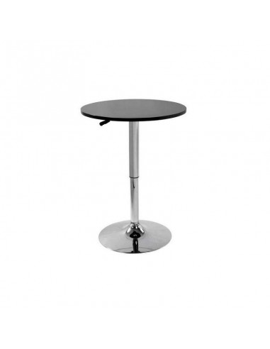 Mesa alta de cocina Label 70, Elevable, tapa madera bilaminada soft negra