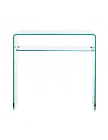 Console minimalista Burano 80x33, vidro curvado