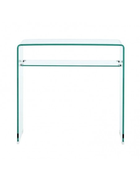 Consola Minimalista Burano 80x33, Cristal Curvado