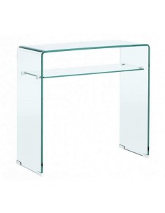 Console minimalista Burano 80x33, vidro curvado