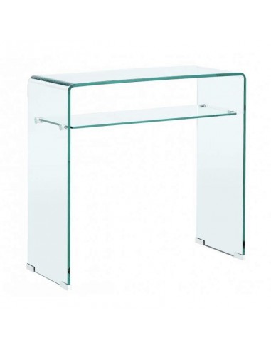 Consola Minimalista Burano 80x33, Cristal Curvado