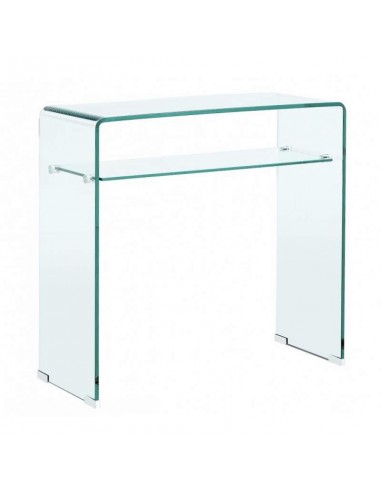 Console minimalista Burano 80x33, vidro curvado