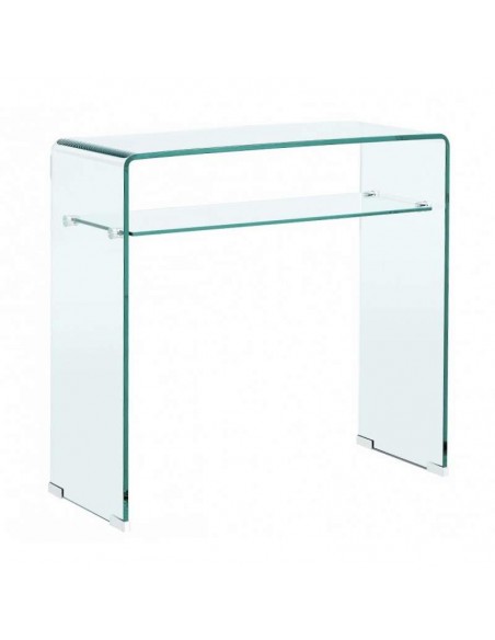 Console minimalista Burano 80x33, vidro curvado