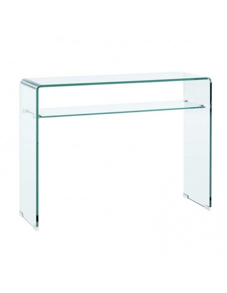 Console Sala minimalista Adana 100x33, Vidro Curvado