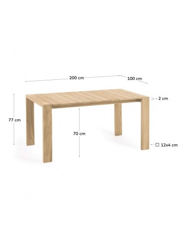 Mesa de exterior Victoire 200 x 100 cm, madera...