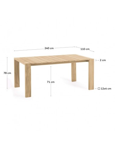 Mesa de exterior Victoire 240 x 110 cm, madera...