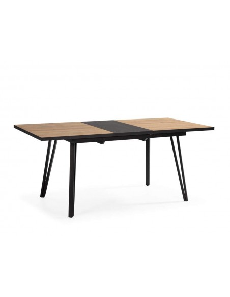 MESA EXTENSIBLE CLEO 140/180 x 90, NATURAL con CANTO BOCAMINA.