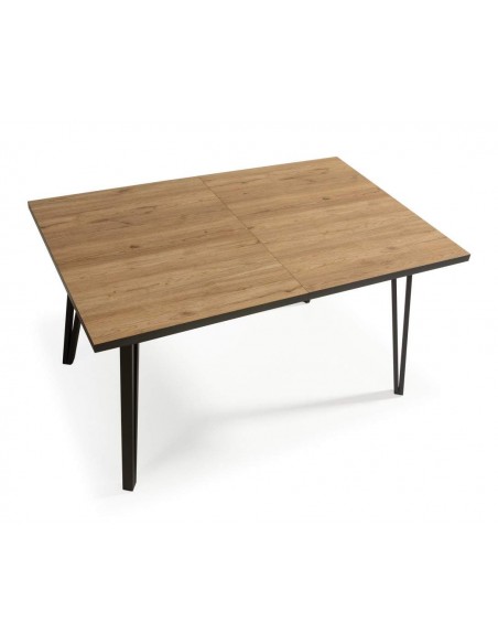 MESA EXTENDÍVEL CLEO 140/180 x 90. NATURAL con BORDO BOCAMINA.