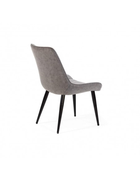 Silla de comedor GYM, polipiel patas metálicas en negro.