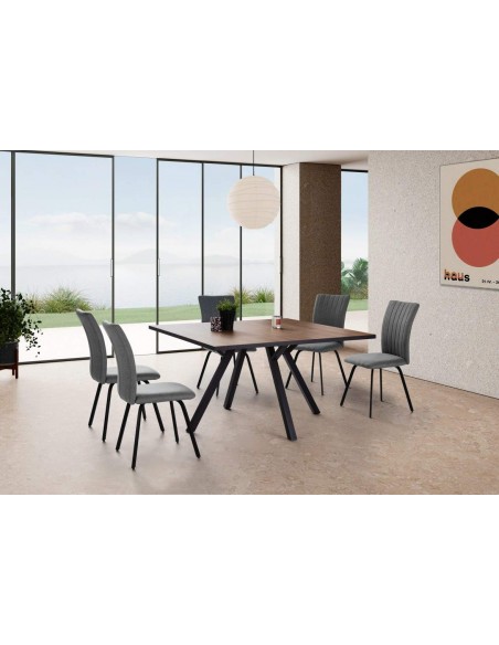 MESA DE COMEDOR CUADRADA BENI 136 X 136, NATURAL y CANTO BOCAMINA.