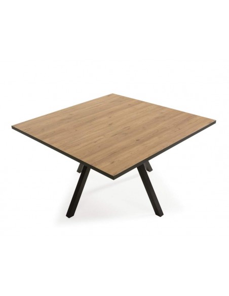 MESA DE JANTAR QUADRADA BENI 136 X 136 cm. NATURAL e BOCAMINA.