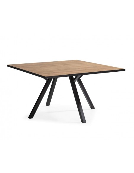 MESA DE COMEDOR CUADRADA BENI 136 X 136, NATURAL y CANTO BOCAMINA.