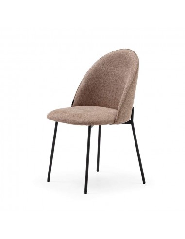 Silla comedor de diseño moderno EXEGOL, tapizada y patas metálicas.
