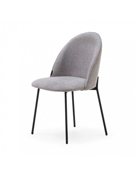 Cadeira de jantar EXEGOL design moderno, tecido e pernas metálico.