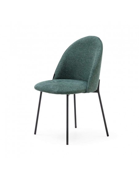 Silla comedor de diseño moderno EXEGOL, tapizada y patas metálicas.