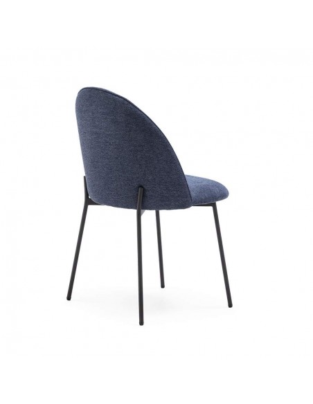 Cadeira de jantar EXEGOL design moderno, tecido e pernas metálico.