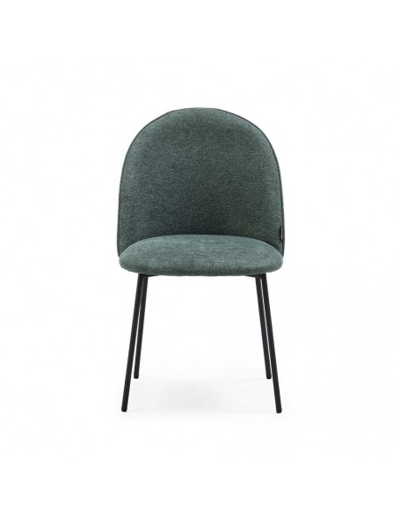 Cadeira de jantar EXEGOL design moderno, tecido e pernas metálico.