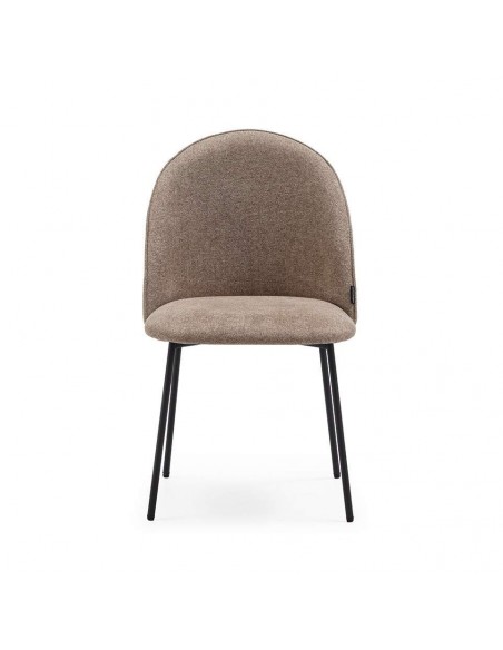 Cadeira de jantar EXEGOL design moderno, tecido e pernas metálico.