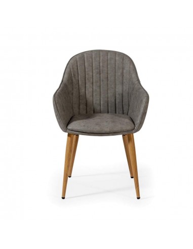 Silla de comedor con brazos ASLAD polipiel,...