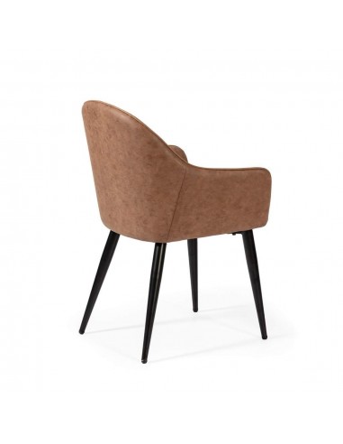 Silla de comedor con brazos ASLAD polipiel,...