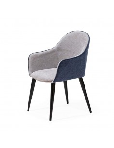 Silla de comedor con brazos ASLAD tejido combinado, patas... 2