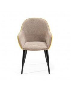 Silla de comedor con brazos ASLAD tejido combinado, patas... 2