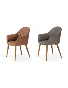 Silla de comedor con brazos ASLAD polipiel, patas...