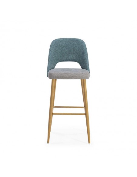 Taburete en tejido combinado MOCCIA, patas metálicas simil madera.