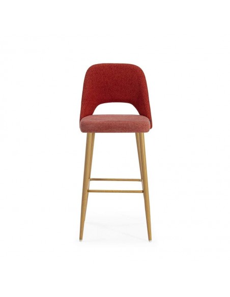 Taburete en tejido combinado MOCCIA, patas metálicas simil madera.