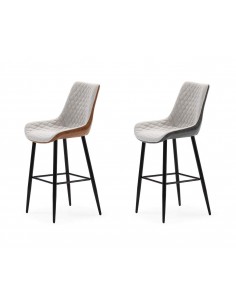 Banco SAIDI combinado em tecido e couro sintético, metal...