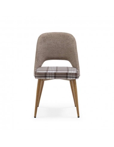 Silla de comedor en tejido de cuadros combinado...