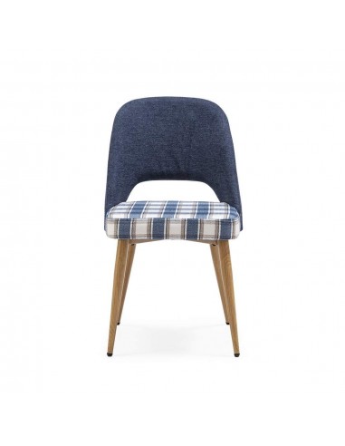 Silla de comedor en tejido de cuadros combinado...